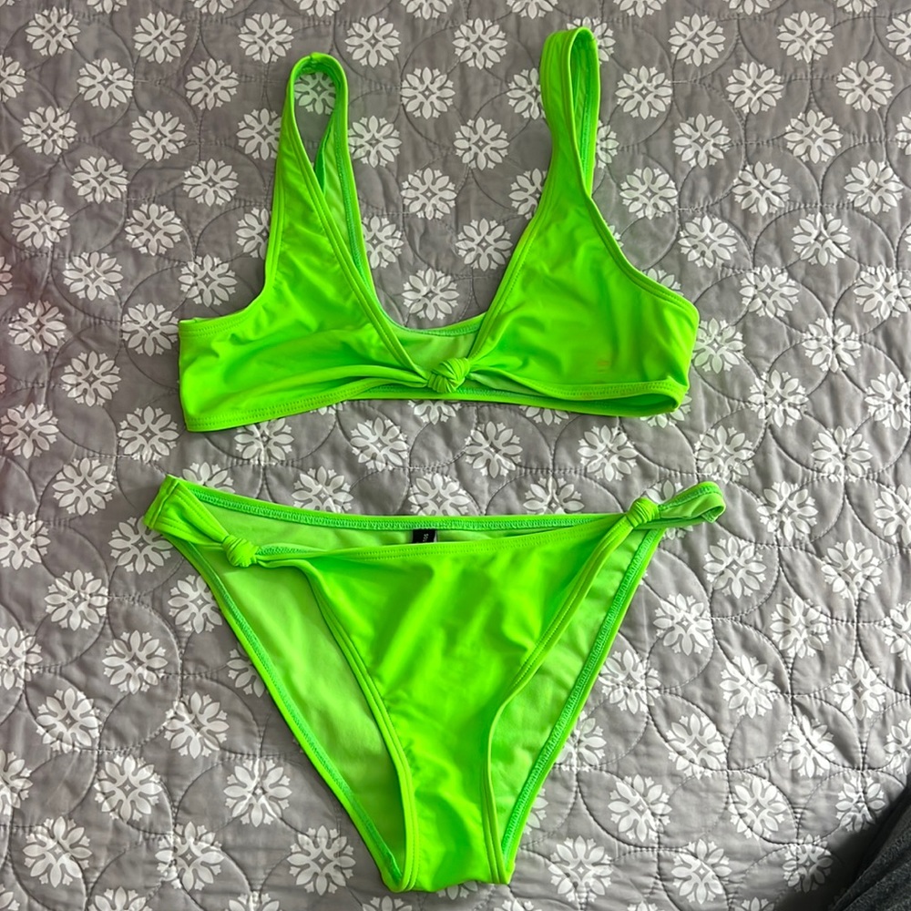 Neon green bikini set